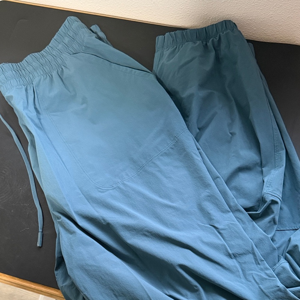 nuuds Women's Teal Elastic Waist Track Pants - Picture 6 of 7